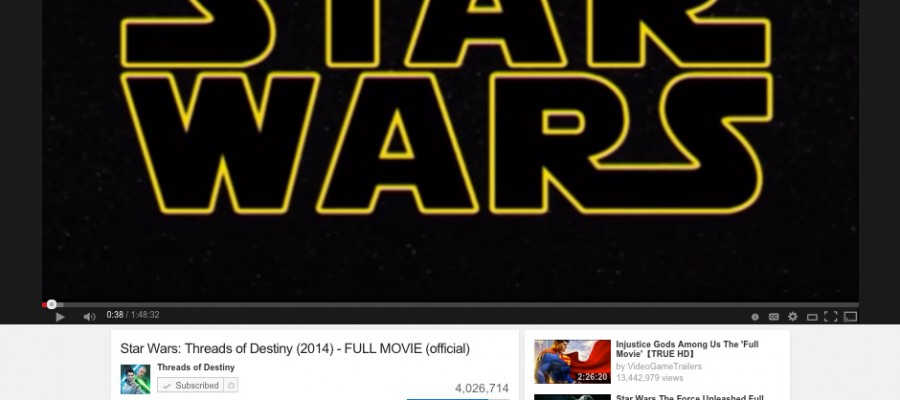 Star Wars: Threads of Destiny - 4 million views on YouTube